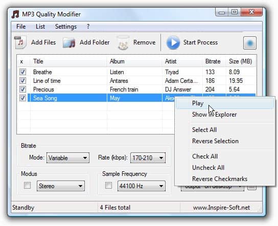 Change MP3 Bitrate to Reduce MP3 File Size with MP3 Quality Modifier