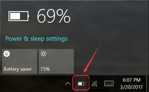 battery status disappeared windows 10