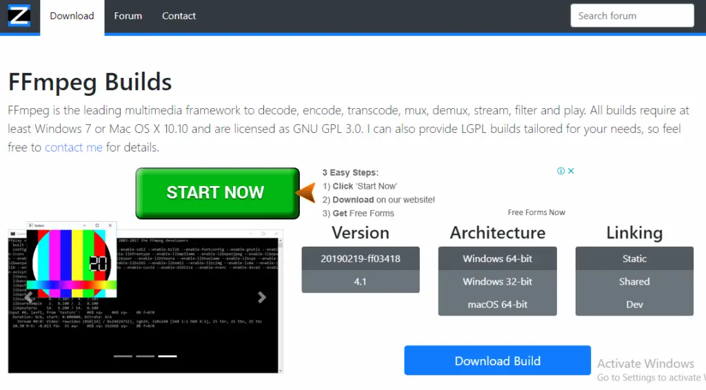 lgpl build of ffmpeg for windows with openh264