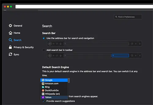 Firefox Default Search Engine